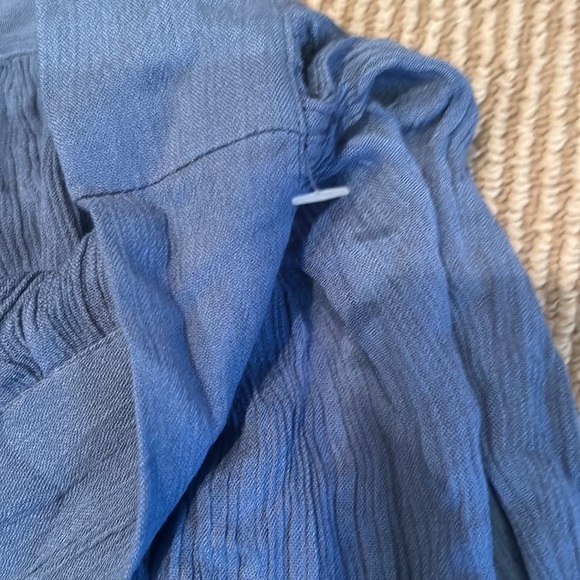 NWOT FREE PEOPLE sliver of light wide leg tie sides pants in blue size S/M - Picture 8 of 12